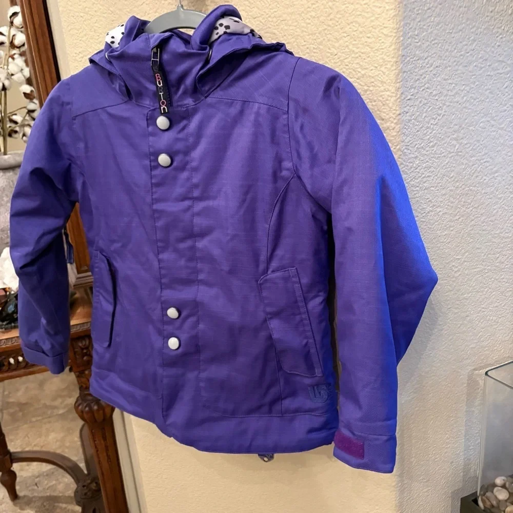 BURTON Girls Kids Purple DriRide Ski Snowboard Zipped Hoodie Jacket Size XS